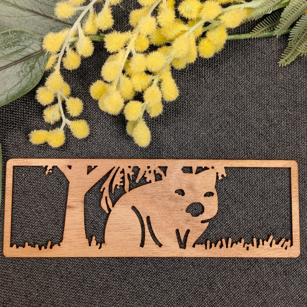 Australian Timber Bookmark:  Wombat