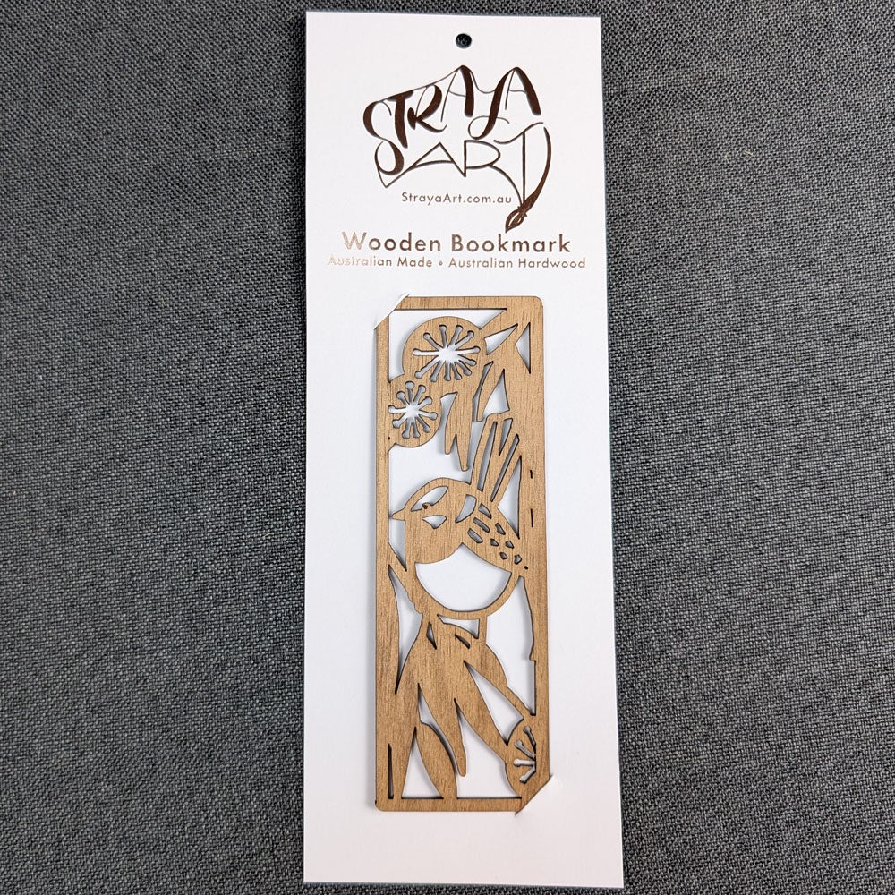 Australian Timber Bookmark: Blue Wren