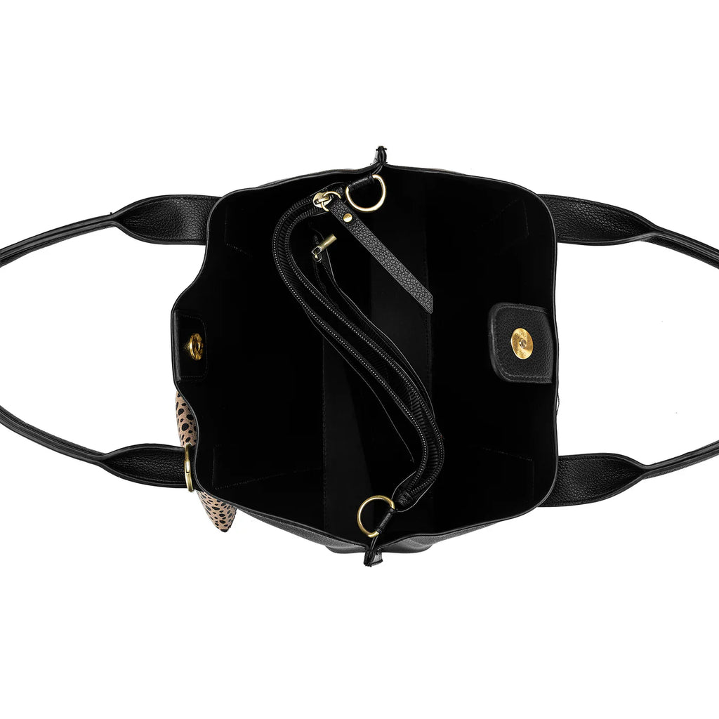 Black Caviar Designs - Margaux 2 Piece Laptop Top Handle Bag Black
