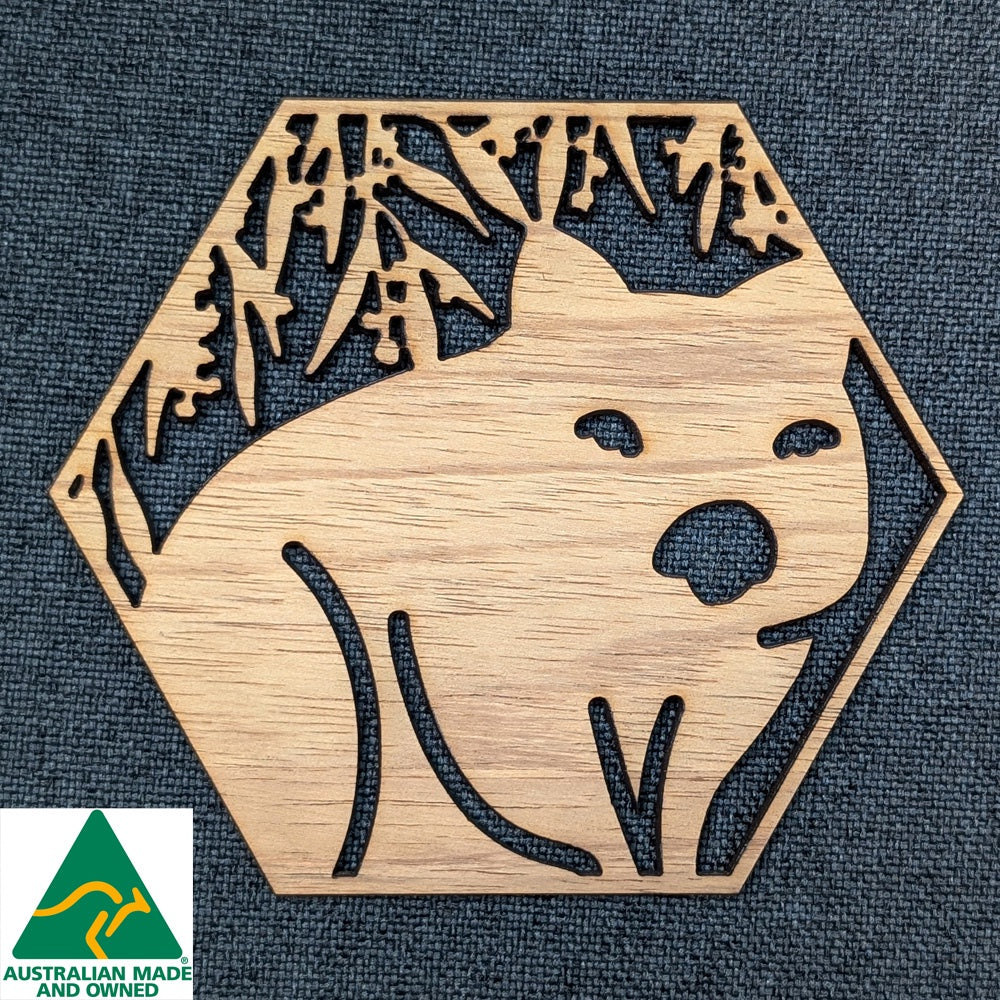 Australian Timber Coaster: Wombat