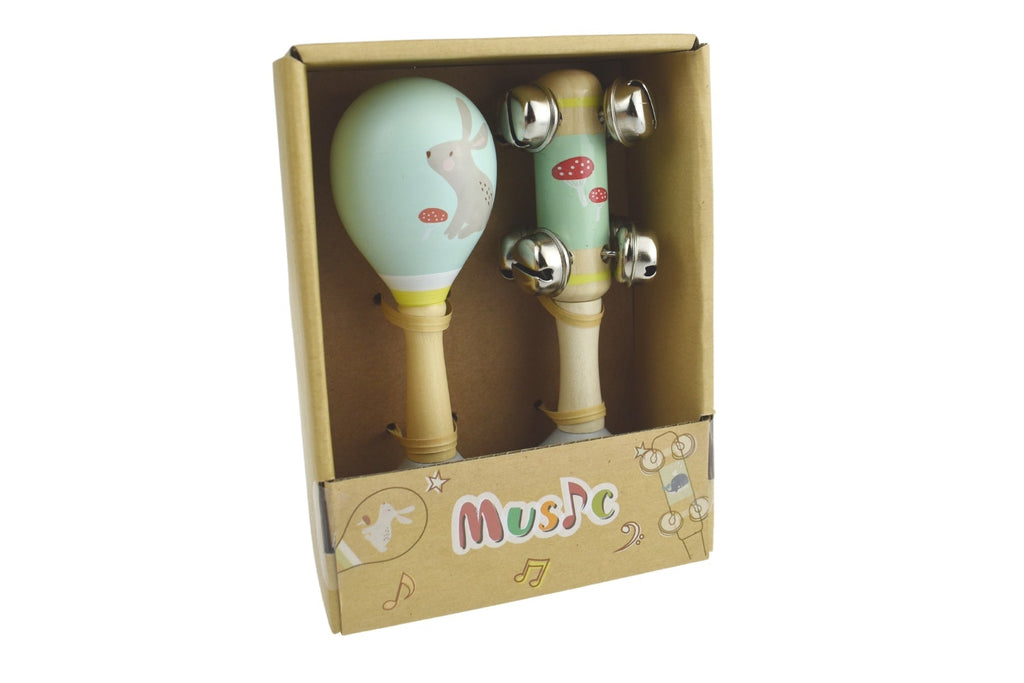 Calm & Breezy Maraca & Bell Stick Set - Rabbit