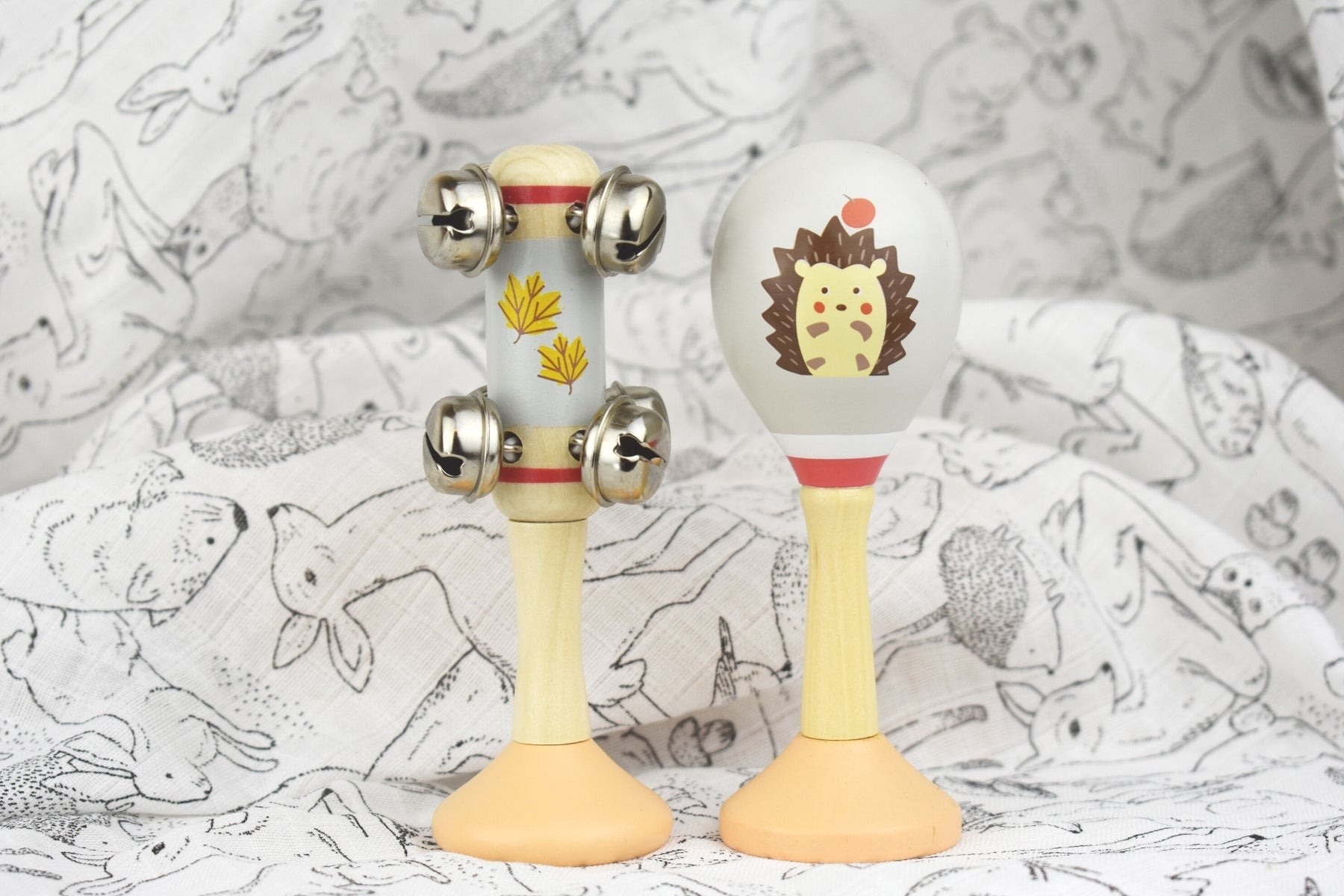 Calm & Breezy  Maraca & Bell Stick Set - Hedgehog