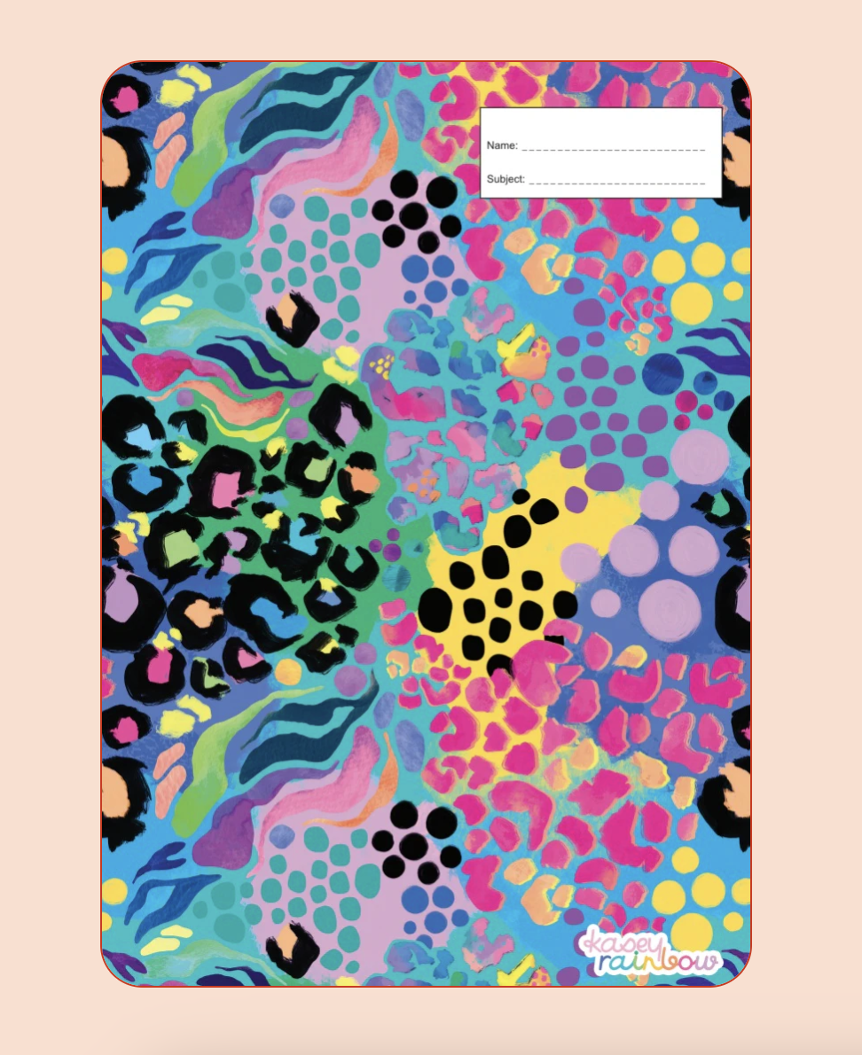 Book Cover - A4 - Kasey Rainbow - Electric Leopard