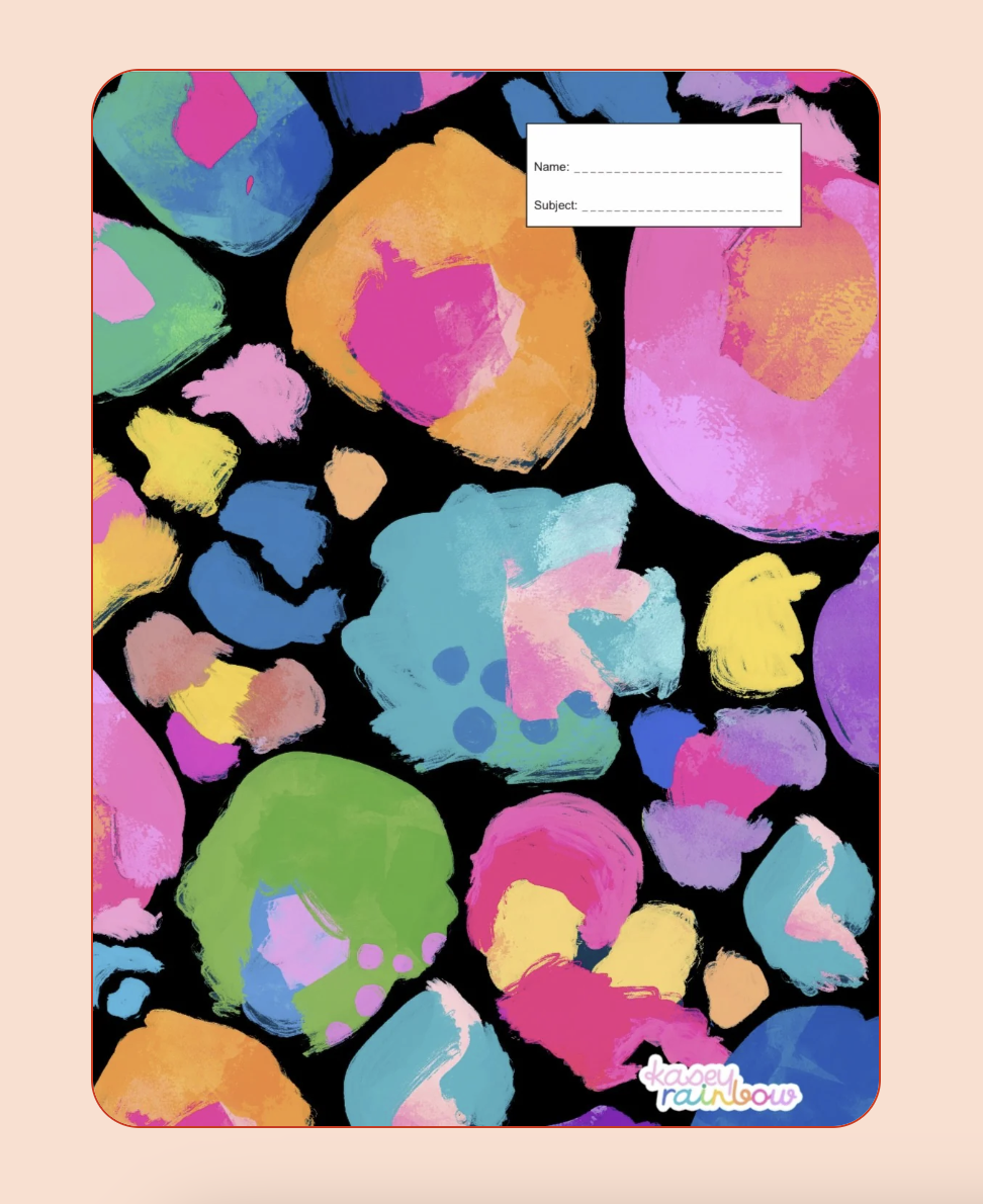 Book Cover - A4 - Kasey Rainbow - Rainbow Leopard
