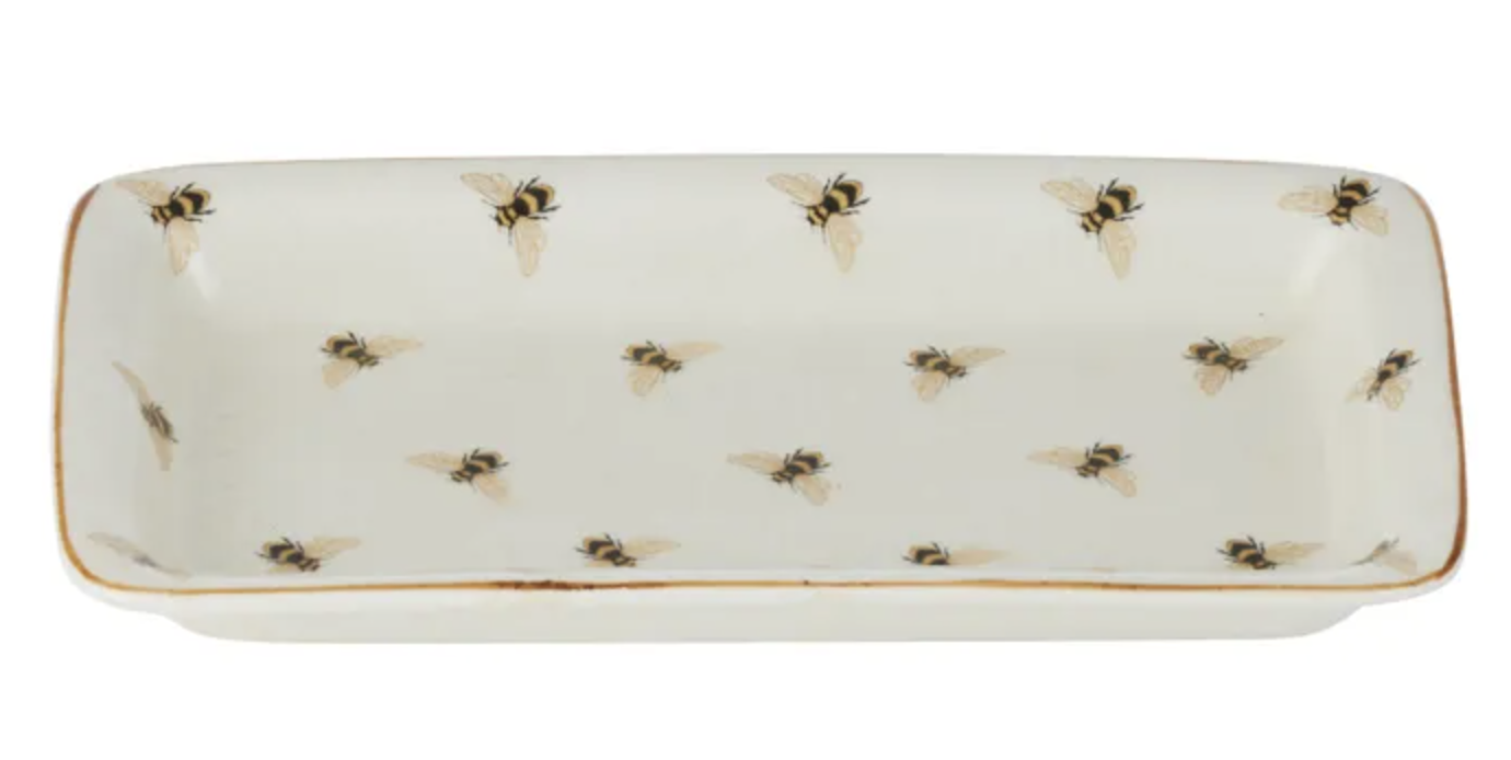 Apiary Ceramic Plate 23x13cm Gold