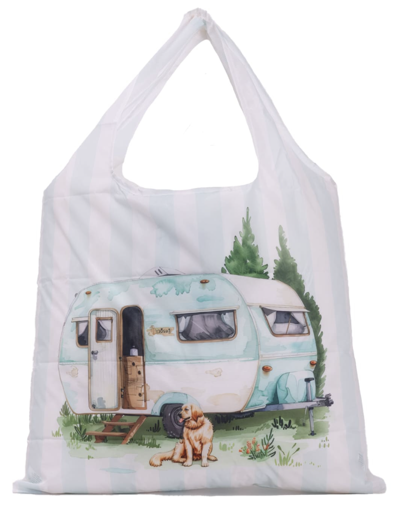 Caravan Blue Foldable Shopping Bag