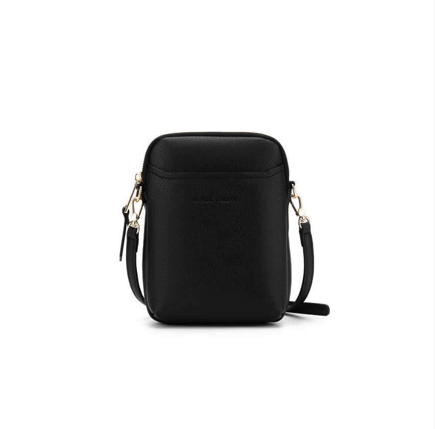 Black Caviar Design Mika Passport Phone Crossbody - Black