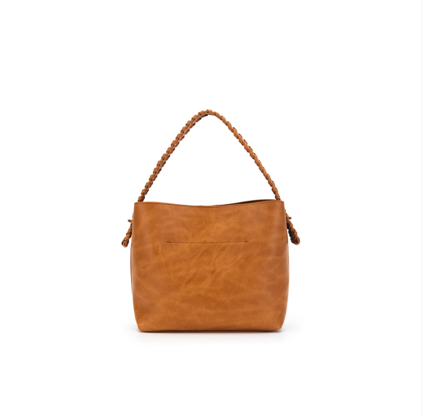 Black Caviar Design Capella 3 Compartment Shoulder/ Crossbody Bag - Tan