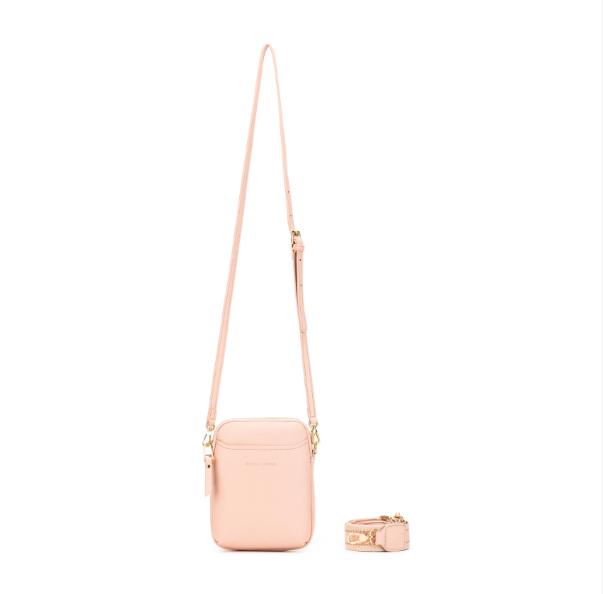 Black Caviar Design Mika Passport Phone Crossbody - Pink