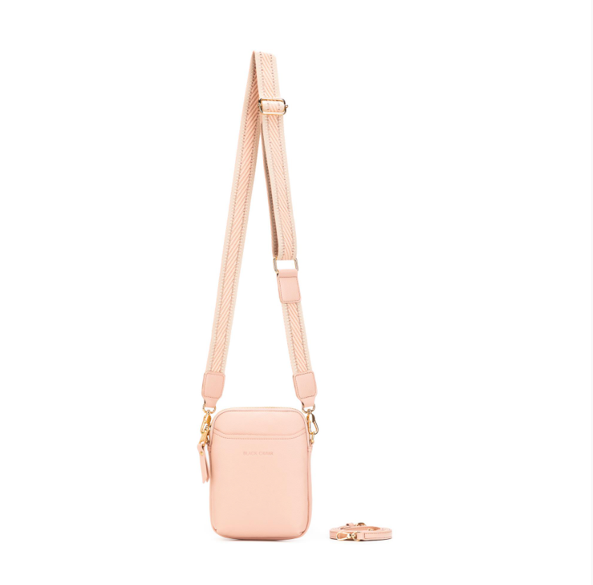 Black Caviar Design Mika Passport Phone Crossbody - Pink