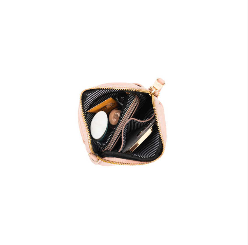 Black Caviar Design Mika Passport Phone Crossbody - Pink