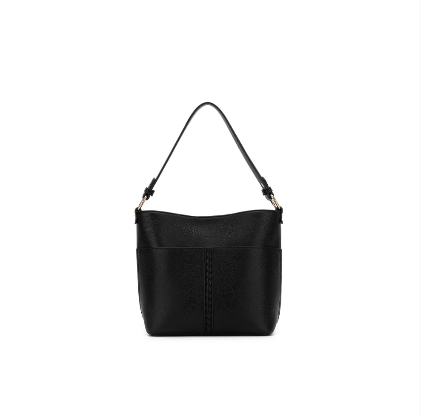 Black Caviar Design Melody Piece Shoulder Crossbody Bag - Black