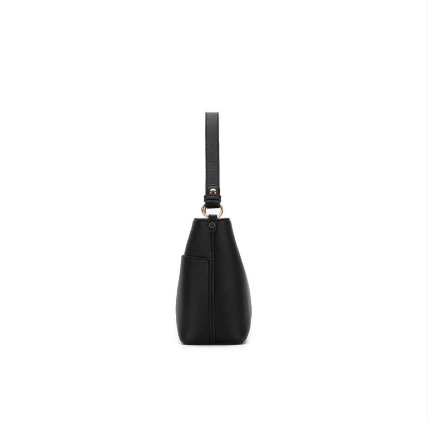 Black Caviar Design Melody Piece Shoulder Crossbody Bag - Black