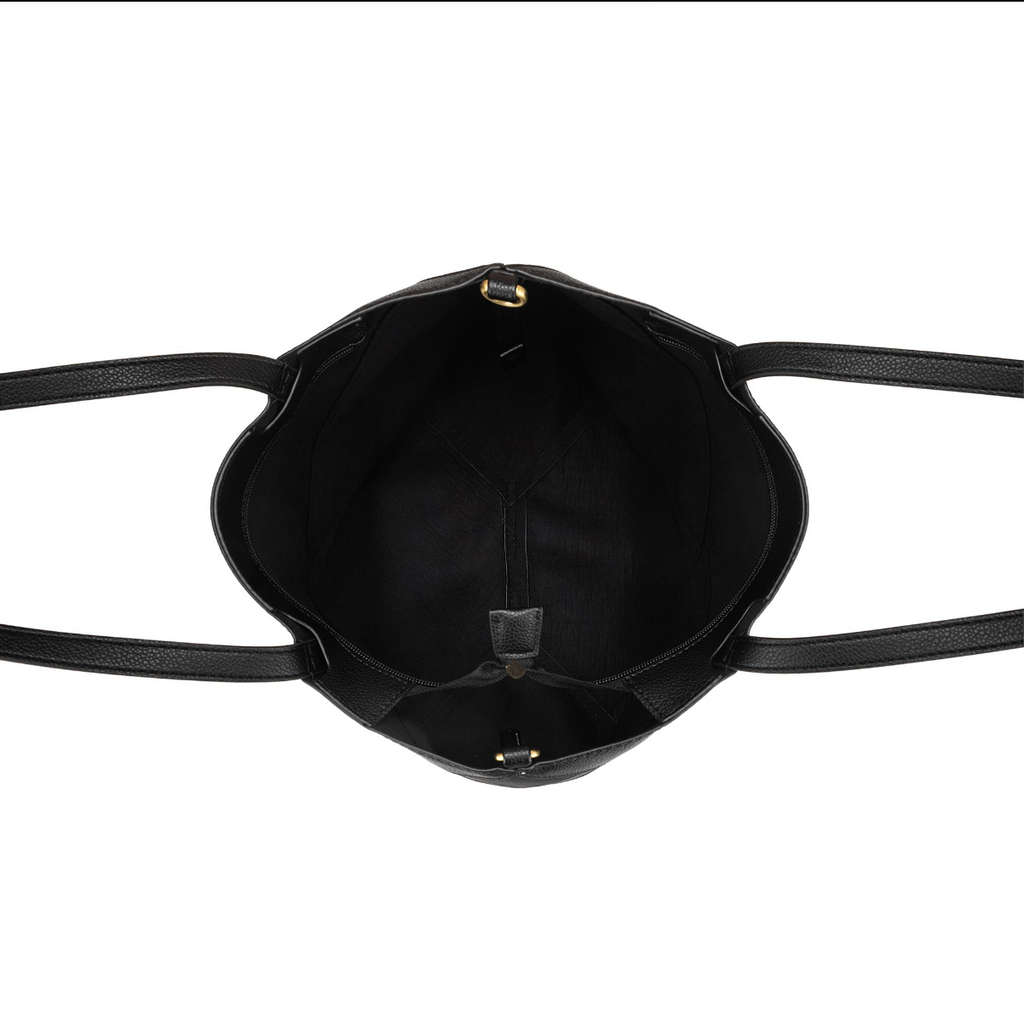Black Caviar Renee 3 Piece Suedette Handbag - Black