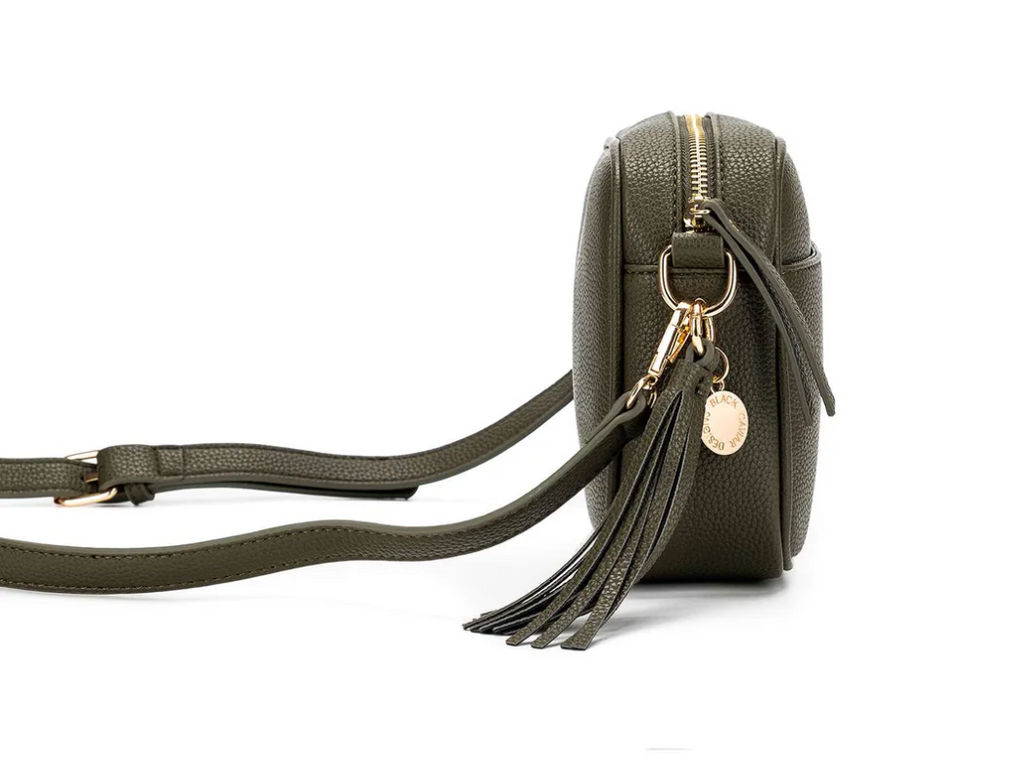 Black Caviar Indie Crossbody Bag- Dark Olive