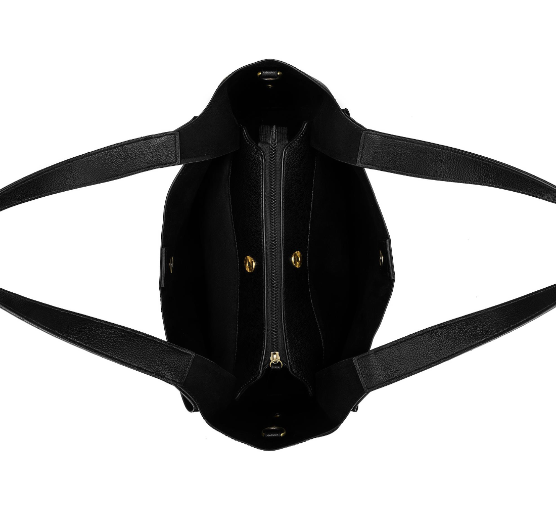 Black Caviar Designs -Sylvie 2 Piece Computer Crossbody Tote Bag - Black