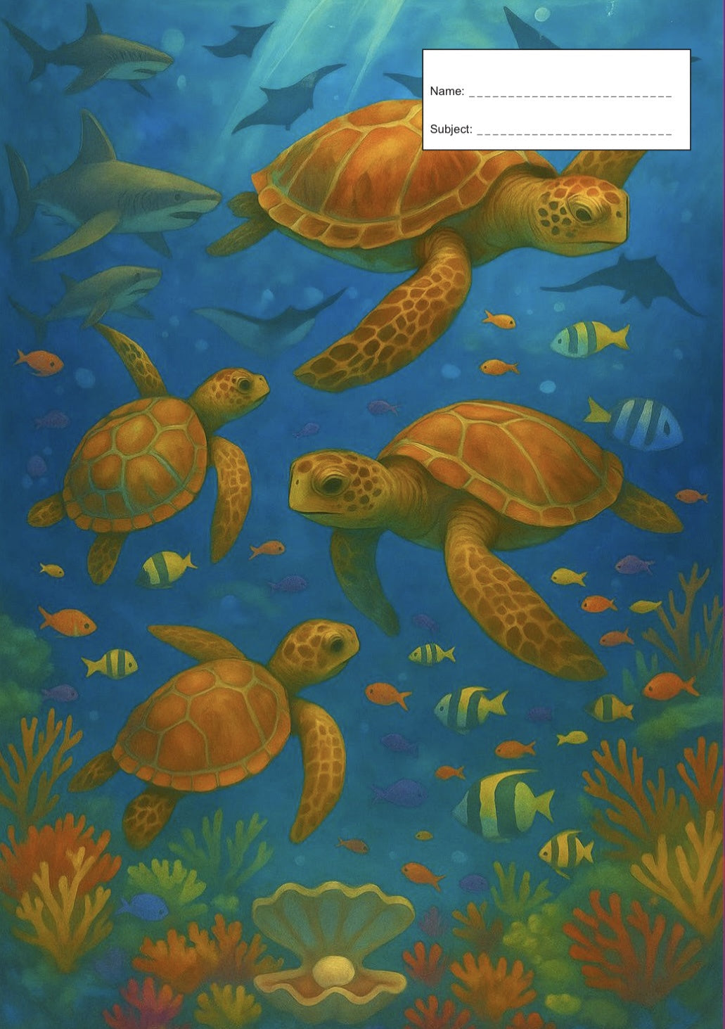 Book Cover - Scrapbook - Turtles