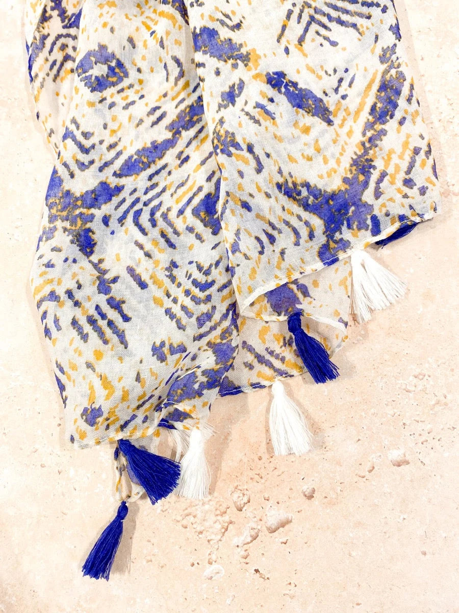 Abstract Print Lightweight Scarf