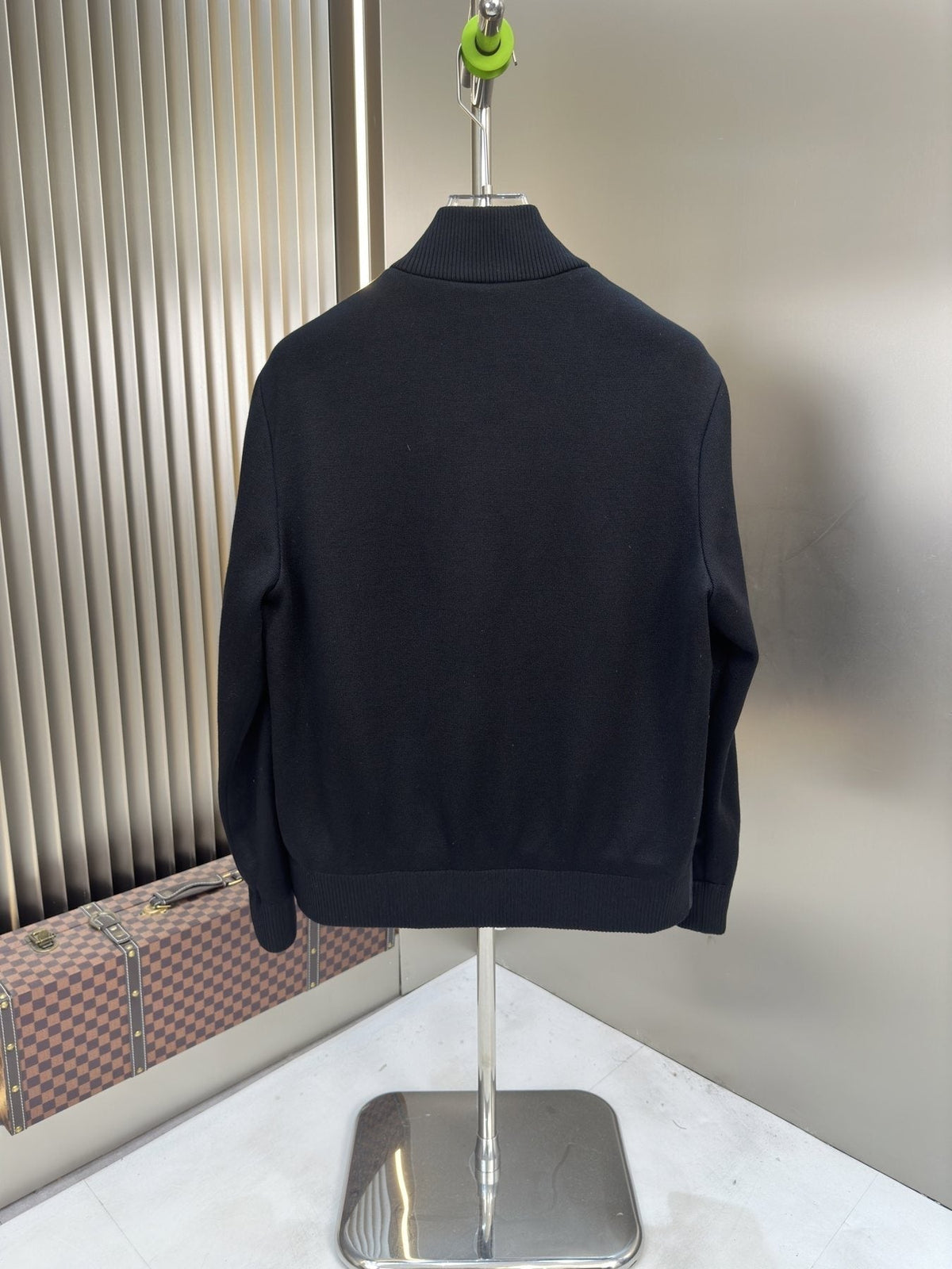 Moncler Quilted Knit-Sleeve Zip Jacket — back