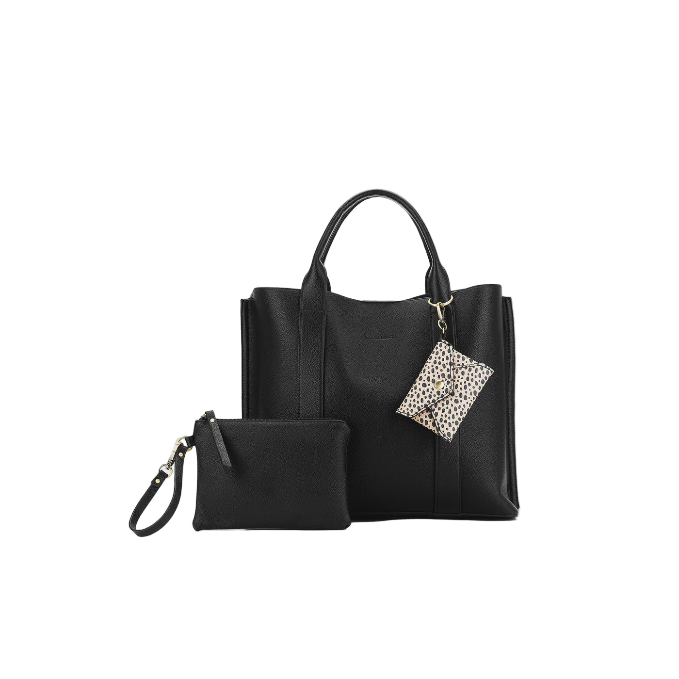 Black Caviar Designs - Margaux 2 Piece Laptop Top Handle Bag Black