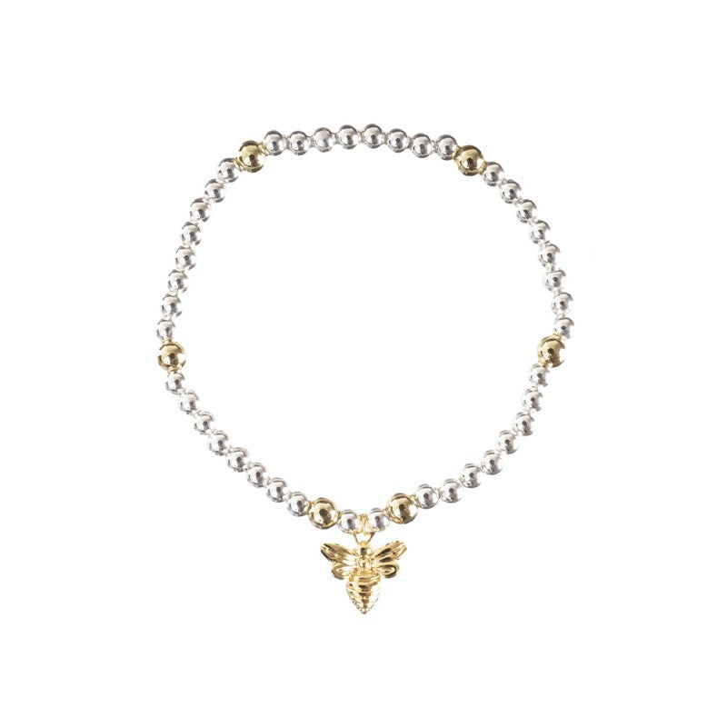 Bracelet  - Beaded Bee Charm