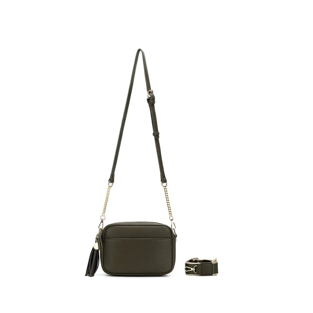 Black Caviar Indie Crossbody Bag- Dark Olive