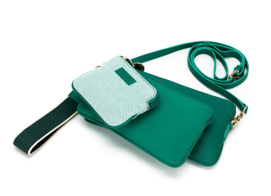 Black Caviar Design Destiny Crossbody Handbag - Green