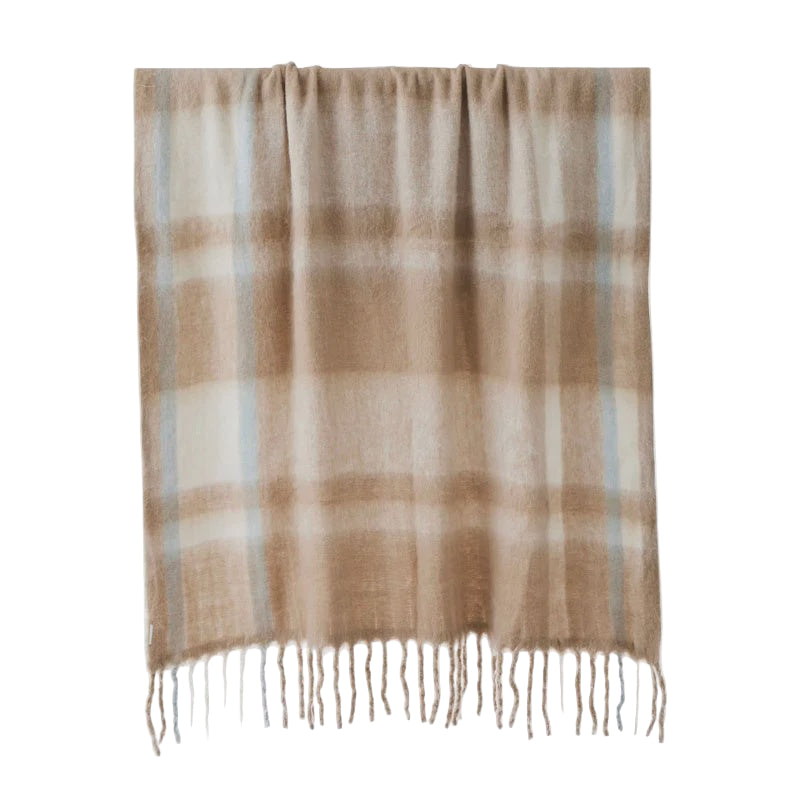 Capulet Wool Blend Throw- Taupe